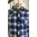 Veste à capuche en flanelle de laine à poche unique pour hommes